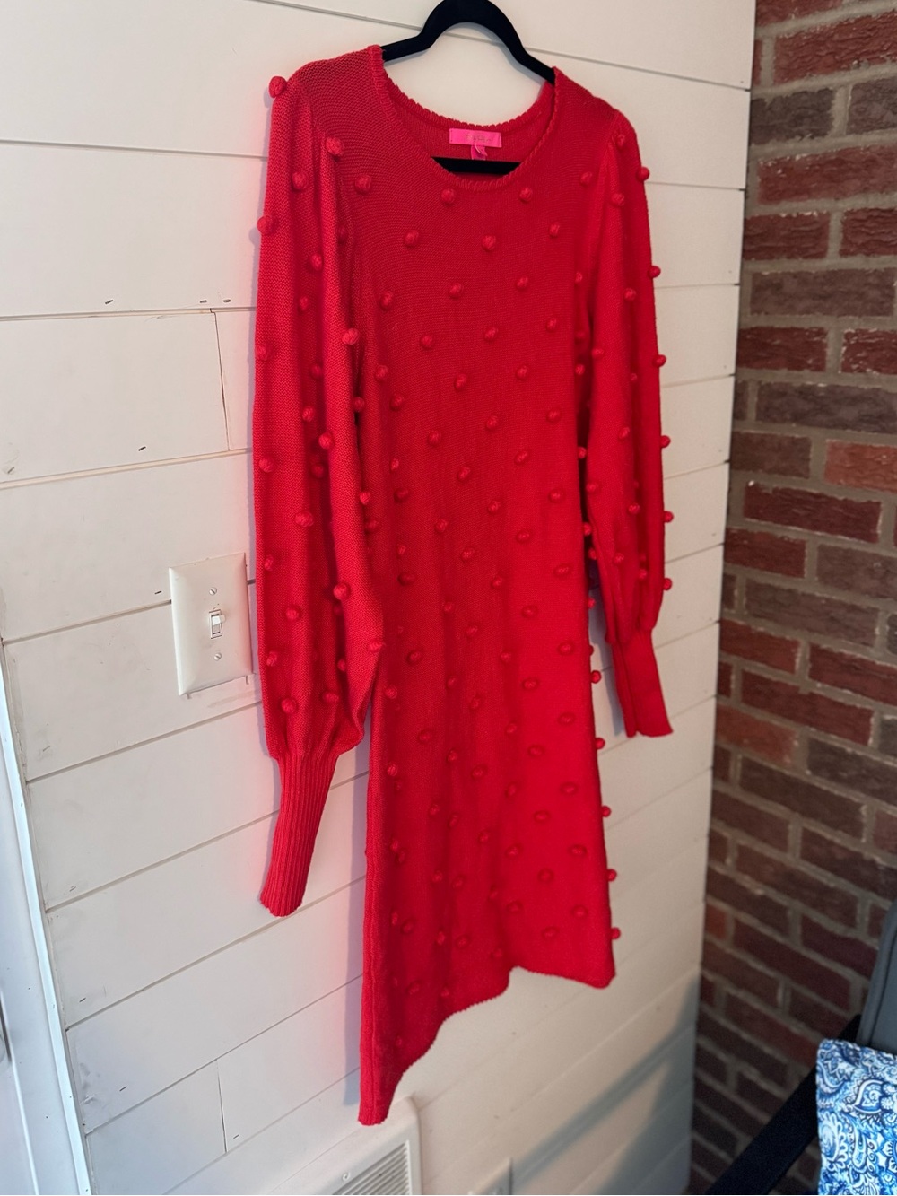 Lilly Pulitzer Red Kippa Pom-Pom Knit Sweater Dress - Picture 4 of 12